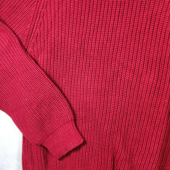 Vtg Woolrich Sweater Mens L Red Cotton‎ Knit Pullover Santa Fe Red USA Outdoor - Picture 2 of 9